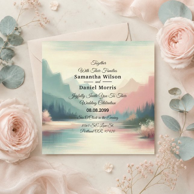 Invitation Douces Échos du Mariage des Montagnes (Créateur téléchargé)