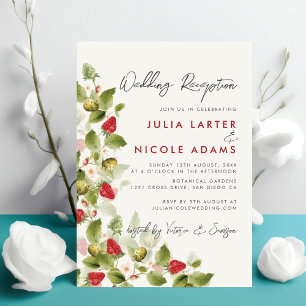 Invitation Douces Fleurs Sauvages Réception de Mariage aux Fr
