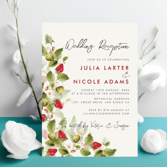 Invitation Douces Fleurs Sauvages Réception de Mariage aux Fr (Créateur téléchargé)