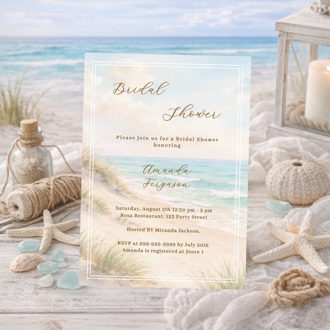 Invitation Douceur de dunes de sable à l'aquarelle pour une B (Créateur téléchargé)