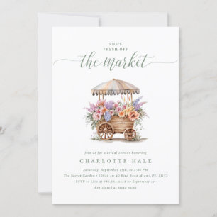 Invitation Douceur de Marché Fleurie Colorée pour une Mariée