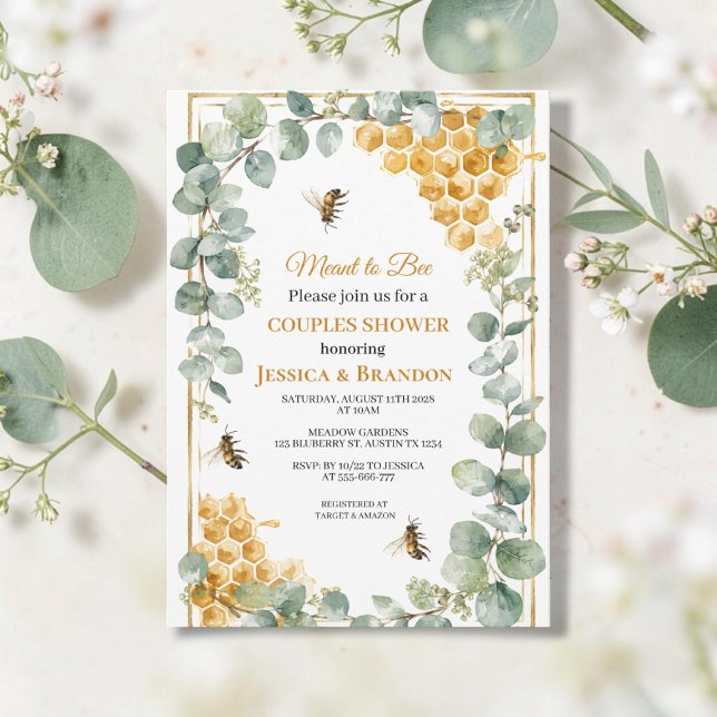 Invitation Douceur de miel Eucalyptus Couples Baby Shower  (Créateur téléchargé)