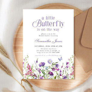 Invitation Douceur de Papillons Fleurs Sauvages Shower de Mar