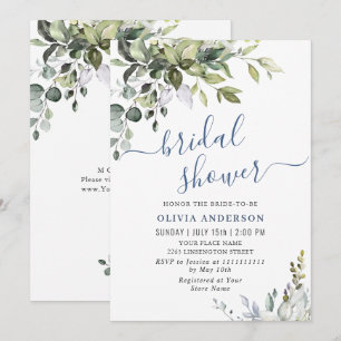 Invitation Douceur d'eucalyptus à l'aquarelle PLUIE DE MARIAG