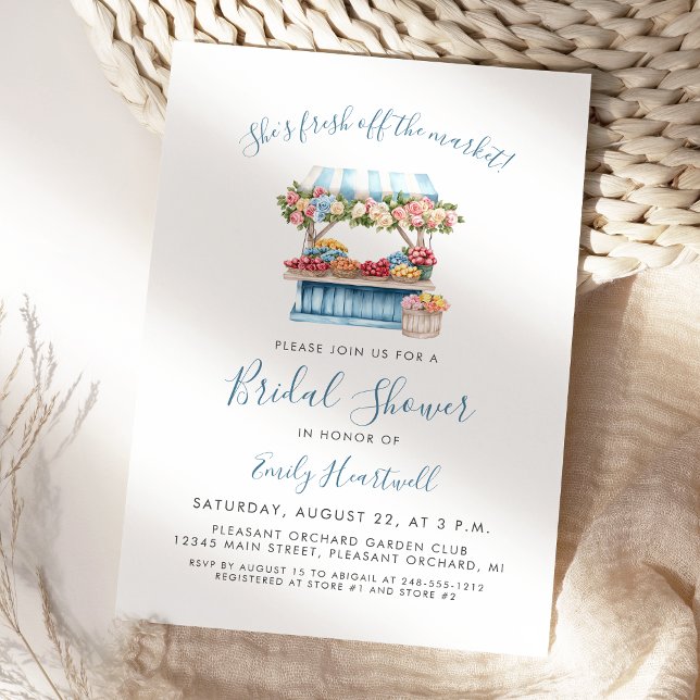 Invitation Douceur Florale Bleue de Mariage (Créateur téléchargé)