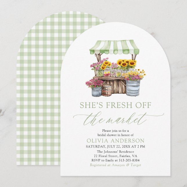 Invitation Douceur Fraîche sur le Marché : Enterrement de Vie (Devant / Derrière)