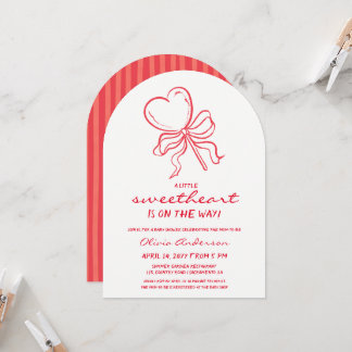 Invitation Douceur rayures sucette Baby Shower