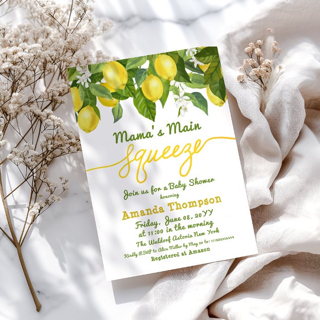 Invitation Douche à Baby shower de citron à la taille princip (Créateur téléchargé)