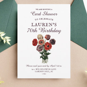 Invitation Douche à bouquet de fleurs par courrier 70e annive