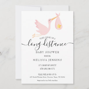 Invitation Douche à distance / Saupoudrer par courrier Rose