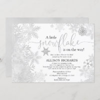 Douche à neige blanche en argent par baby shower p