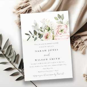 Invitation Douche à pois doux Eucalyptus Foliage Couples douc