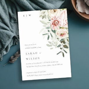 Invitation Douche à pois doux Eucalyptus Foliage Couples douc