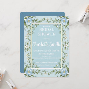 Invitation Douche antique de mariée bleu et blanc Chinoiserie