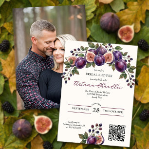 Invitation Douche Automnale aux Prunes et Mûres pour une Mari