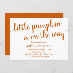 Invitation Douche automnale simple Petit Citrouille Orange