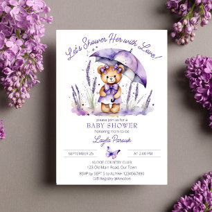 Invitation Douche avec amour mignon baby shower ours en peluc