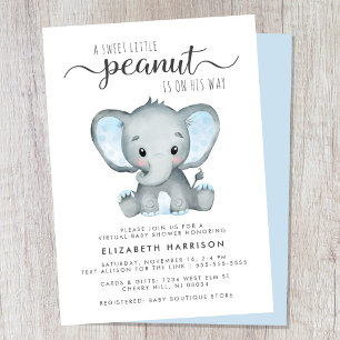 Invitation Douche bébé éléphant virtuel