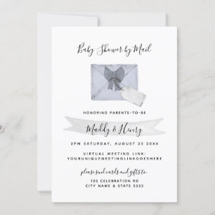 Invitation Douche bleue par courrier distance virtuelle