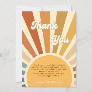 Invitation Douche Boho les années 70 Baby shower, soleil bohè