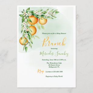 Invitation Douche Brunch aux fleurs d'orange