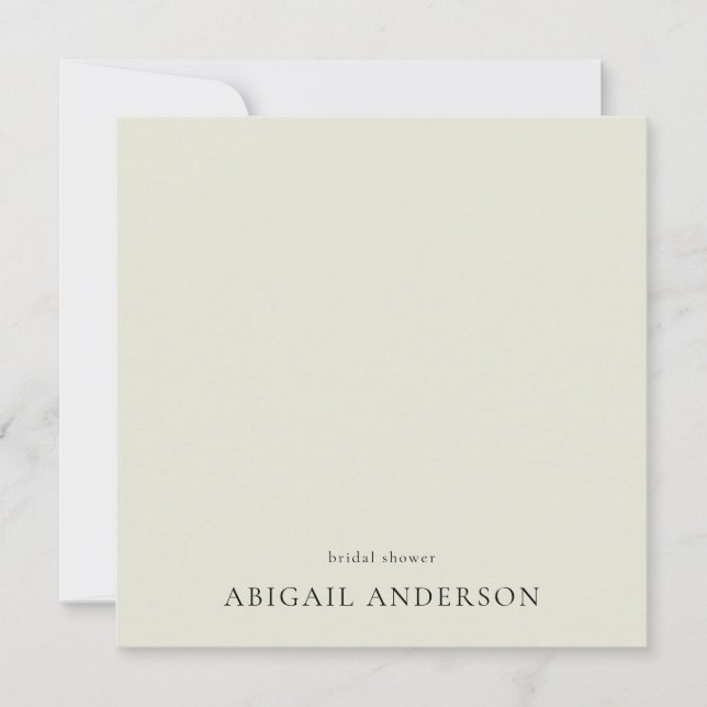 Invitation Douche Carrée Sage Simplement Moderne (Devant)