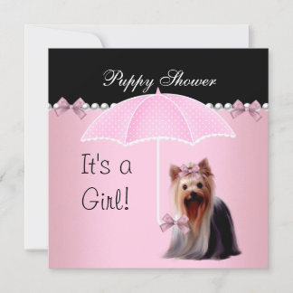 Invitation Douche Chien rose 2
