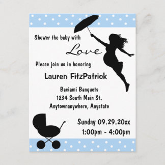 Invitation Douche colorée par bleu le bébé avec l'invitation