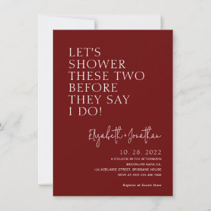 Invitation Douche Couple Bourgogne Avant Qu'On Ne Dise Que Je