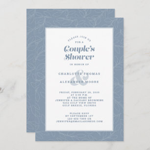 Invitation Douche Couple Mariage Dusty Blue moderne Décontrac