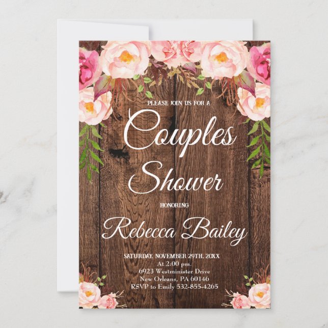 Invitation Douche Couples, Fête Wedding shower (Devant)