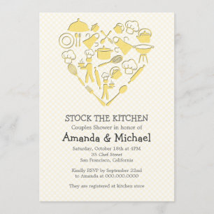 Invitation Douche Couples Gris Et Jaunes   Stock de la cuisin