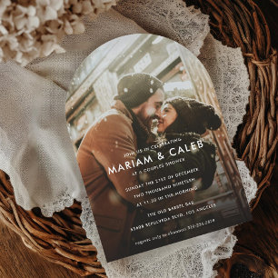 Invitation Douche Couples   Love Fiançailles Photo