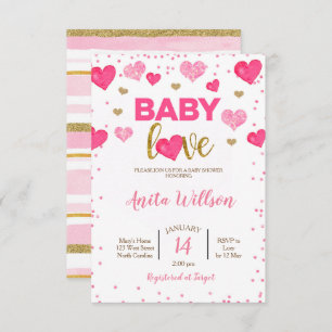 Invitation Douche d'amour pour bébé Valentines Day