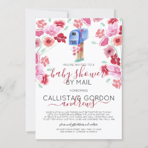 Invitation Douche d'aquarelle Floral Mailbox par courrier