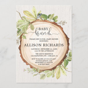 Invitation Douche de brunch rustique pour bébé neutre genre