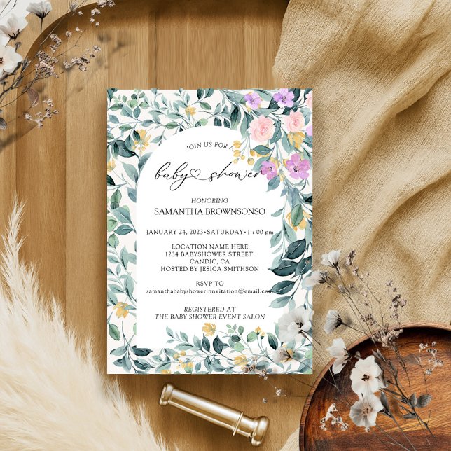 Invitation Douche de budget de verdure d'eucalyptus (Créateur téléchargé)