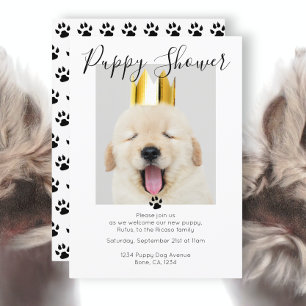 Invitation Douche de chiot mignonne adoption de chien personn