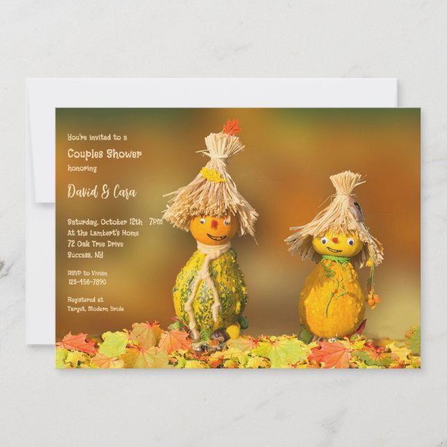 Invitation Douche de Couple aux Gourdes (Devant)