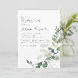 Invitation Douche de Couple Botanique Rustique Eucalyptus