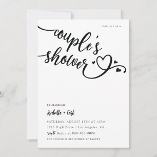 Invitation Douche de Couple Cœurs