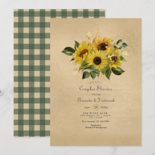 Invitation Douche de couple de la grange de tournesol rustiqu