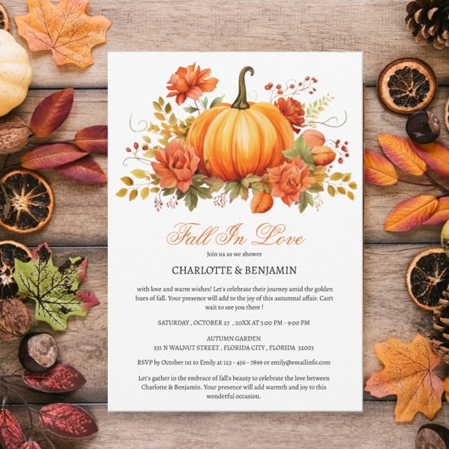 Invitation Douche de Couple de l'Automne ou de la Chute de Ci (Créateur téléchargé)