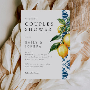 Invitation Douche de couple italienne Positano Citrus Citron