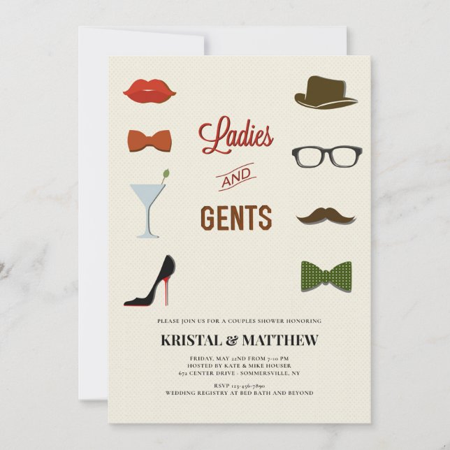 Invitation Douche de Couple Mixte (Devant)