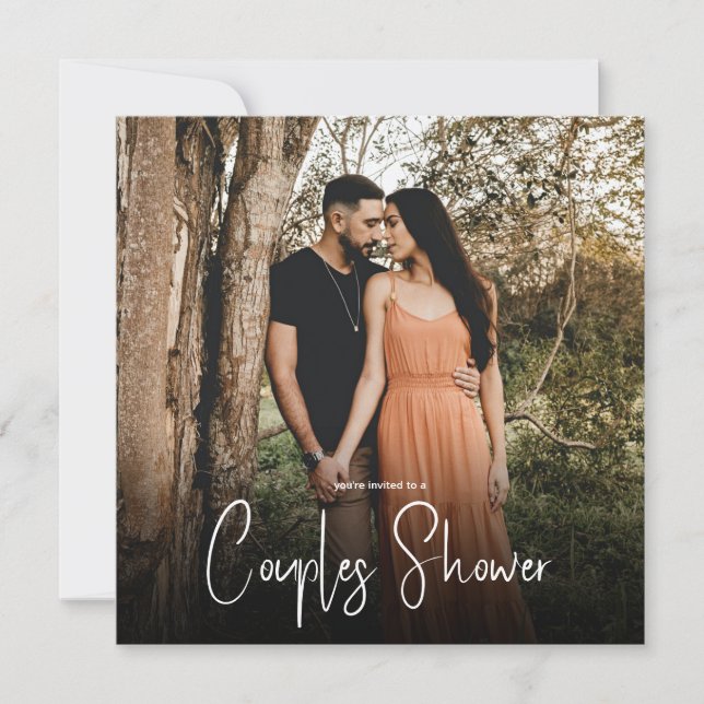 Invitation Douche de Couple Photo Moderne (Devant)