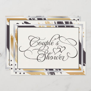 Invitation Douche de couple Typographie moderne de la peint