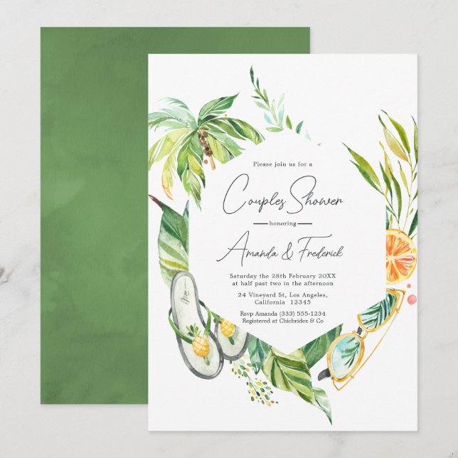 Invitation Douche de couples d'été (Devant / Derrière)