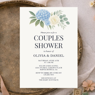 Invitation Douche de couples Hydrangea Botanique Eucalyptus