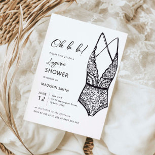 Invitation Douche de lingerie dessinée à la main minimaliste